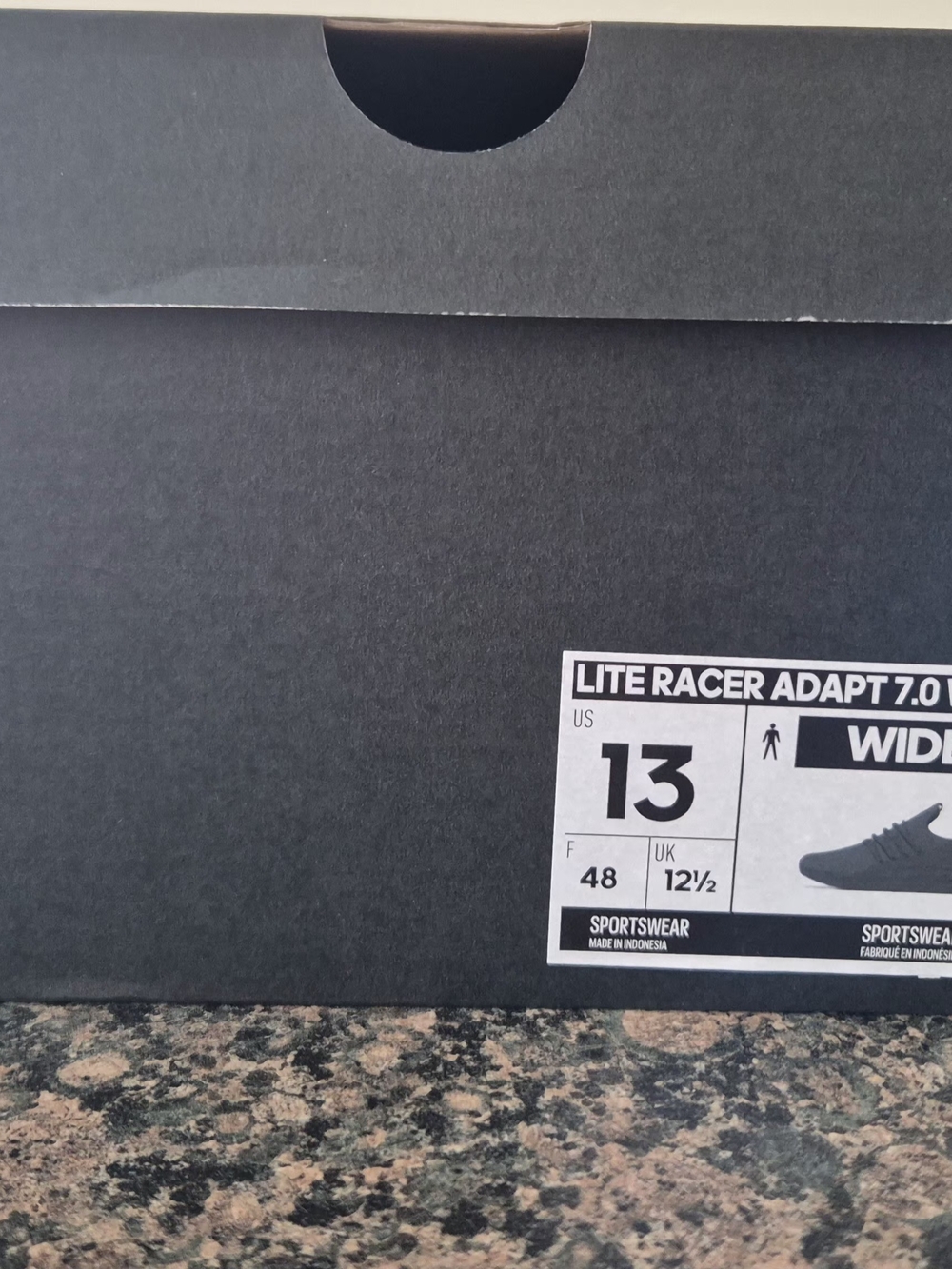 BRAND NEW MENS Adidas Lite Racer Adapt 7 Navy and Black Athletic Shoes